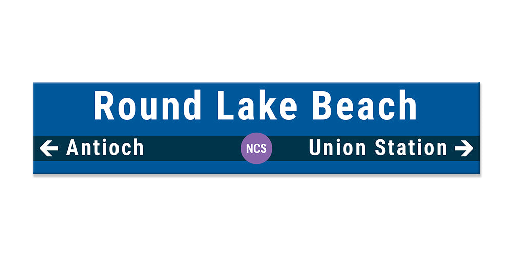 Round Lake Beach Sign
