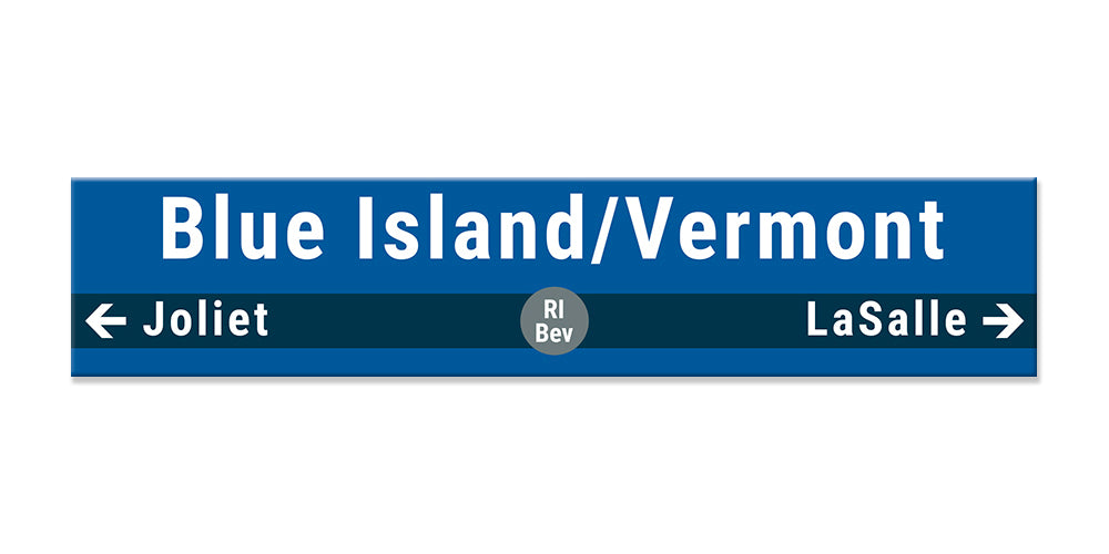 Blue Island/Vermont Street Sign