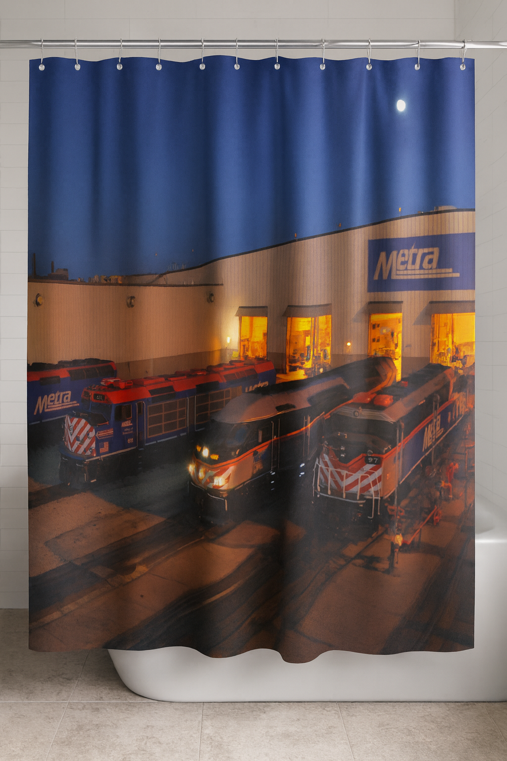Metra Rail Yard Shower Curtain